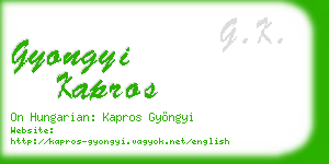 gyongyi kapros business card