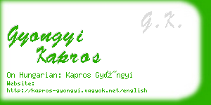 gyongyi kapros business card